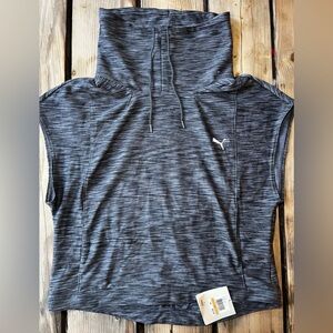 Puma Short Sleeve Cowl Neck Yogi is Coverup Workout Top Size Small NWT